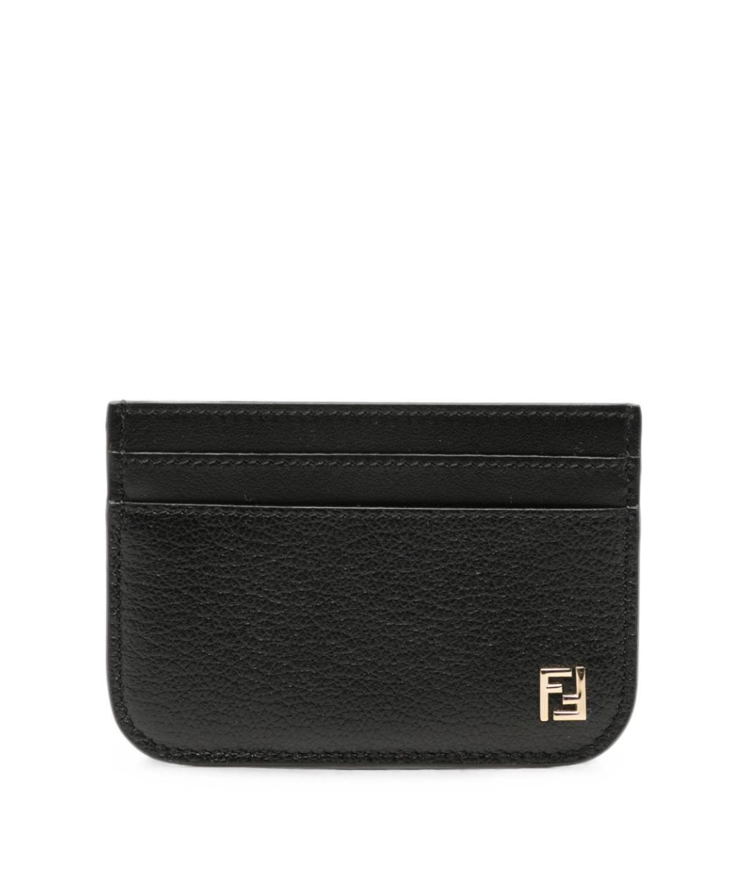 FENDI Черный кожаный кардхолдер, фото 1