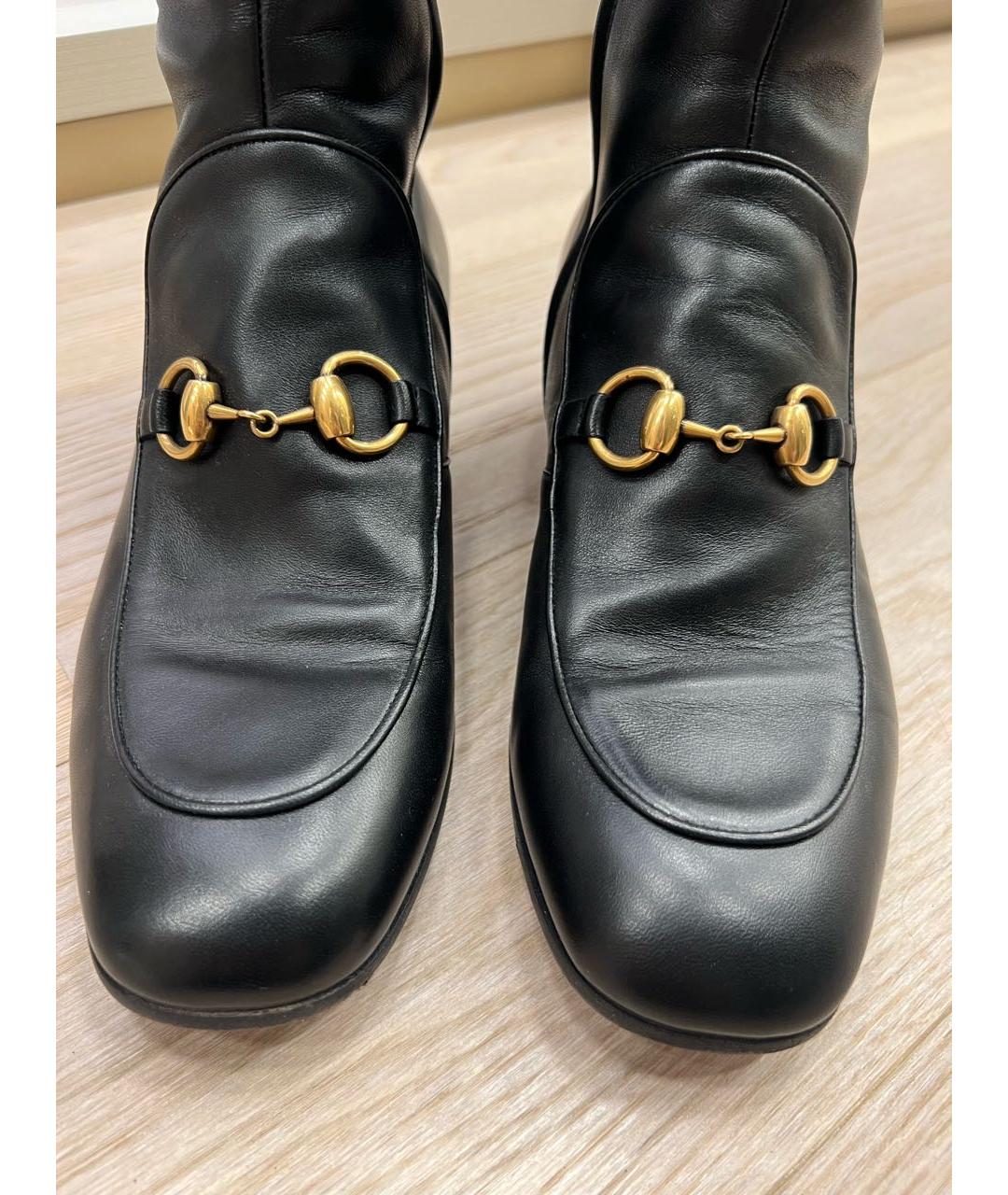 GUCCI Черные кожаные сапоги, фото 3