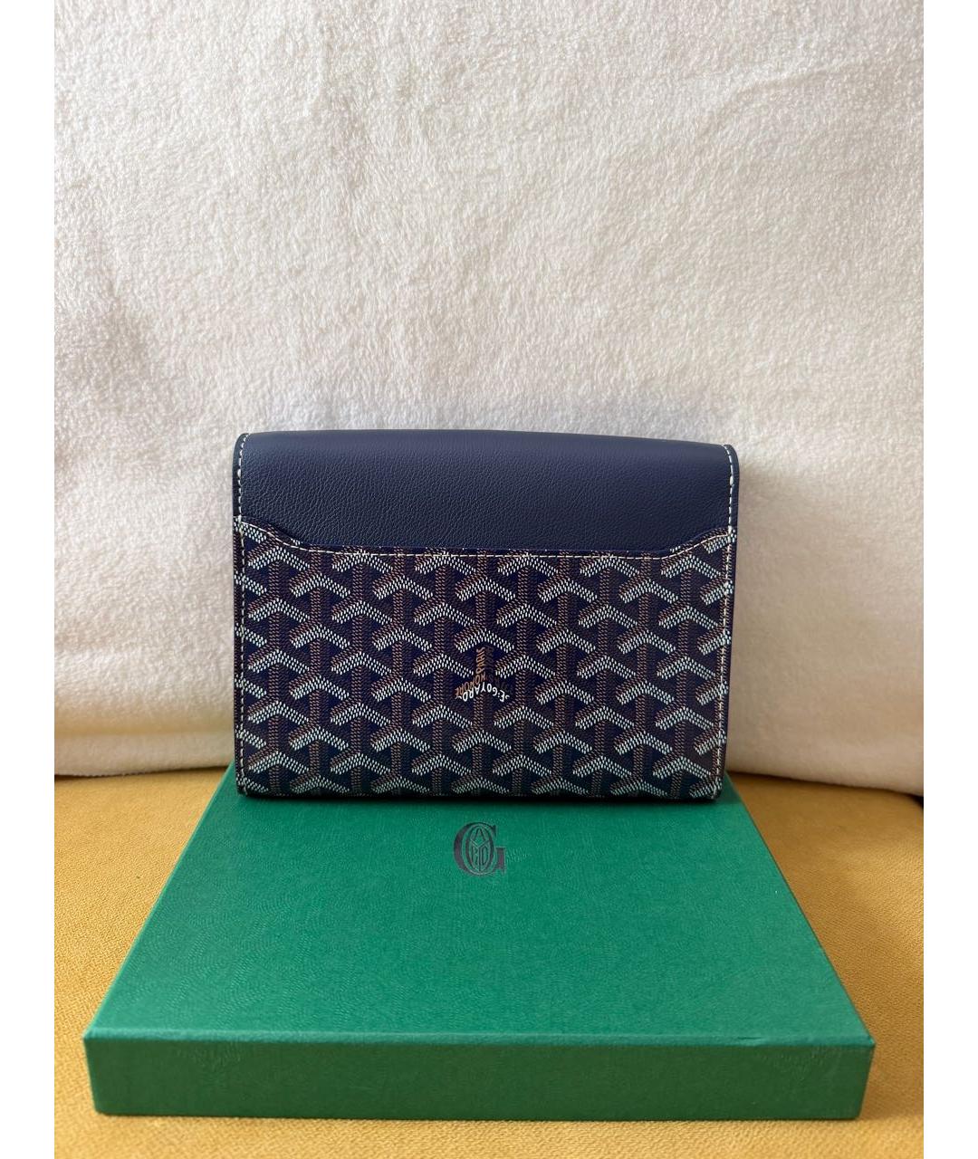 GOYARD Темно-синяя кожаная сумка на плечо, фото 3