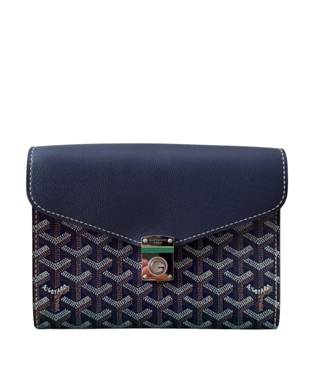 GOYARD Темно-синяя кожаная сумка на плечо, фото 1