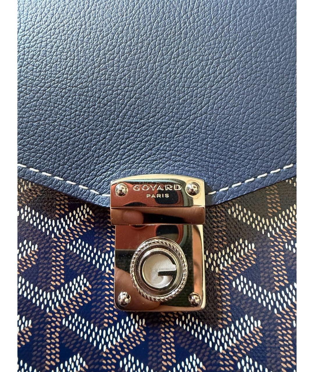GOYARD Темно-синяя кожаная сумка на плечо, фото 5
