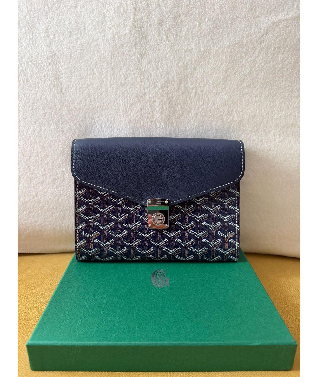 GOYARD Темно-синяя кожаная сумка на плечо, фото 7