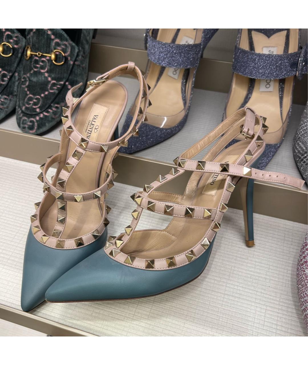 VALENTINO Бирюзовые кожаные босоножки, фото 2
