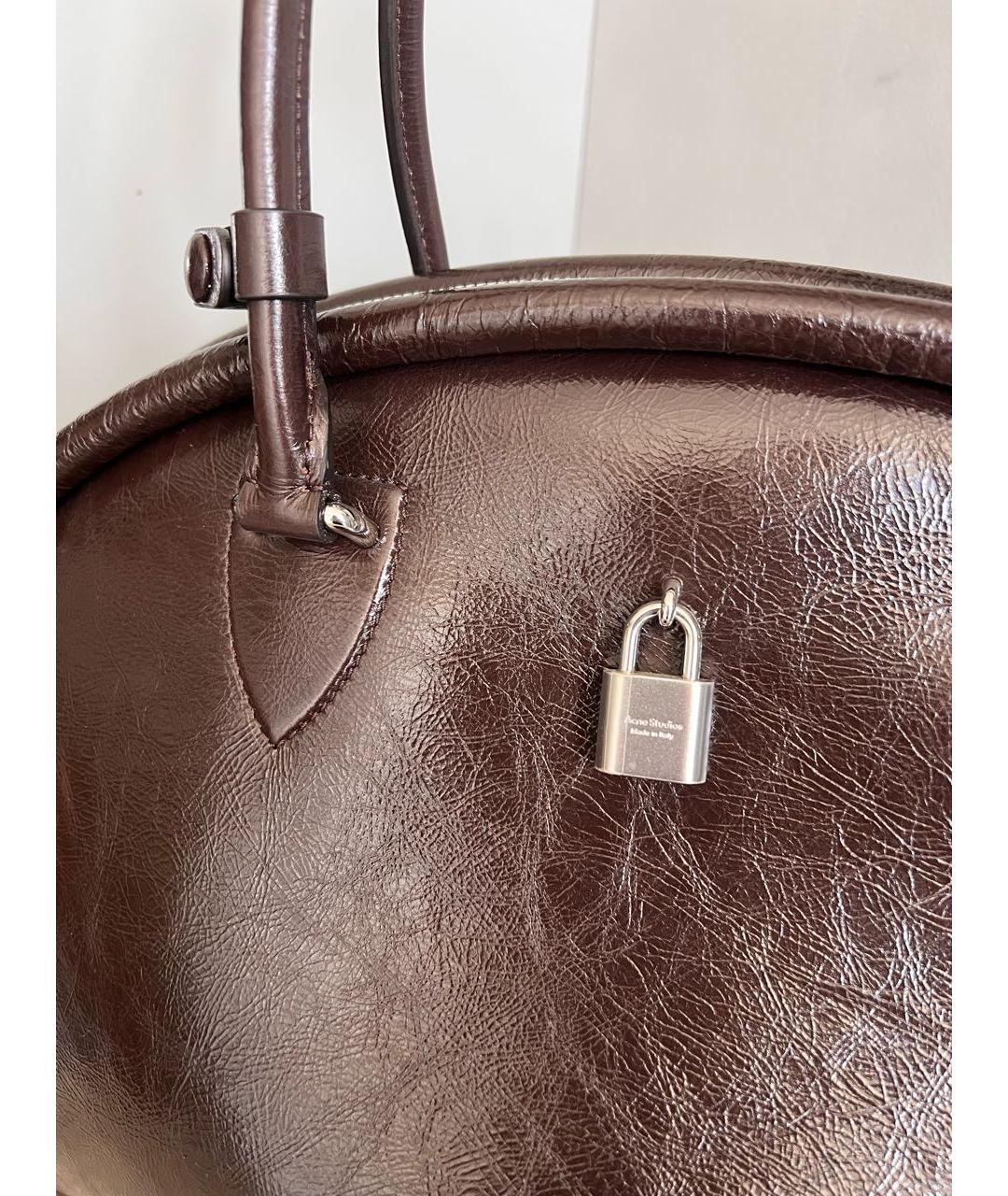 ACNE STUDIOS Коричневая кожаная сумка тоут, фото 3