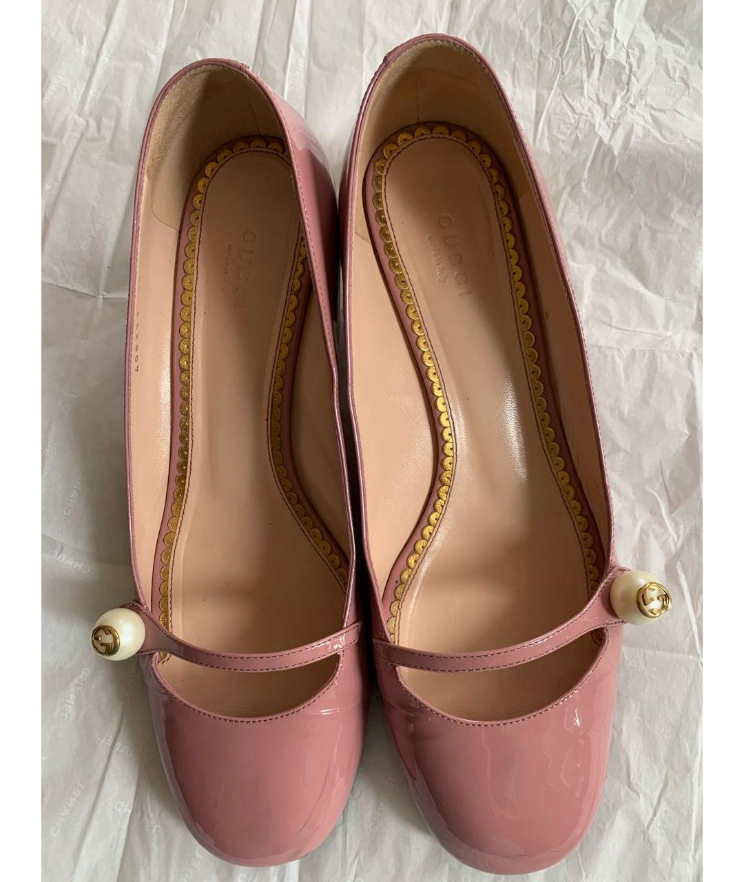 GUCCI Розовые туфли из лакированной кожи, фото 2
