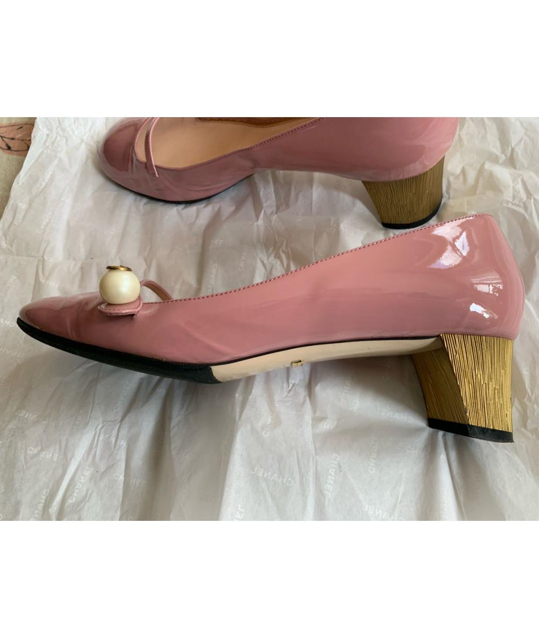 GUCCI Розовые туфли из лакированной кожи, фото 5