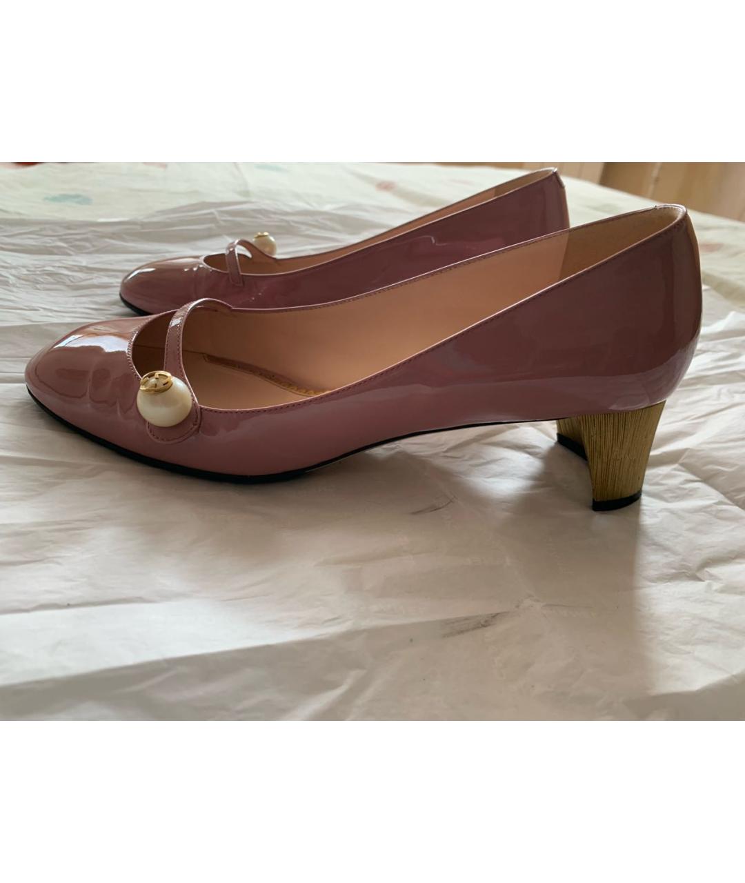 GUCCI Розовые туфли из лакированной кожи, фото 9