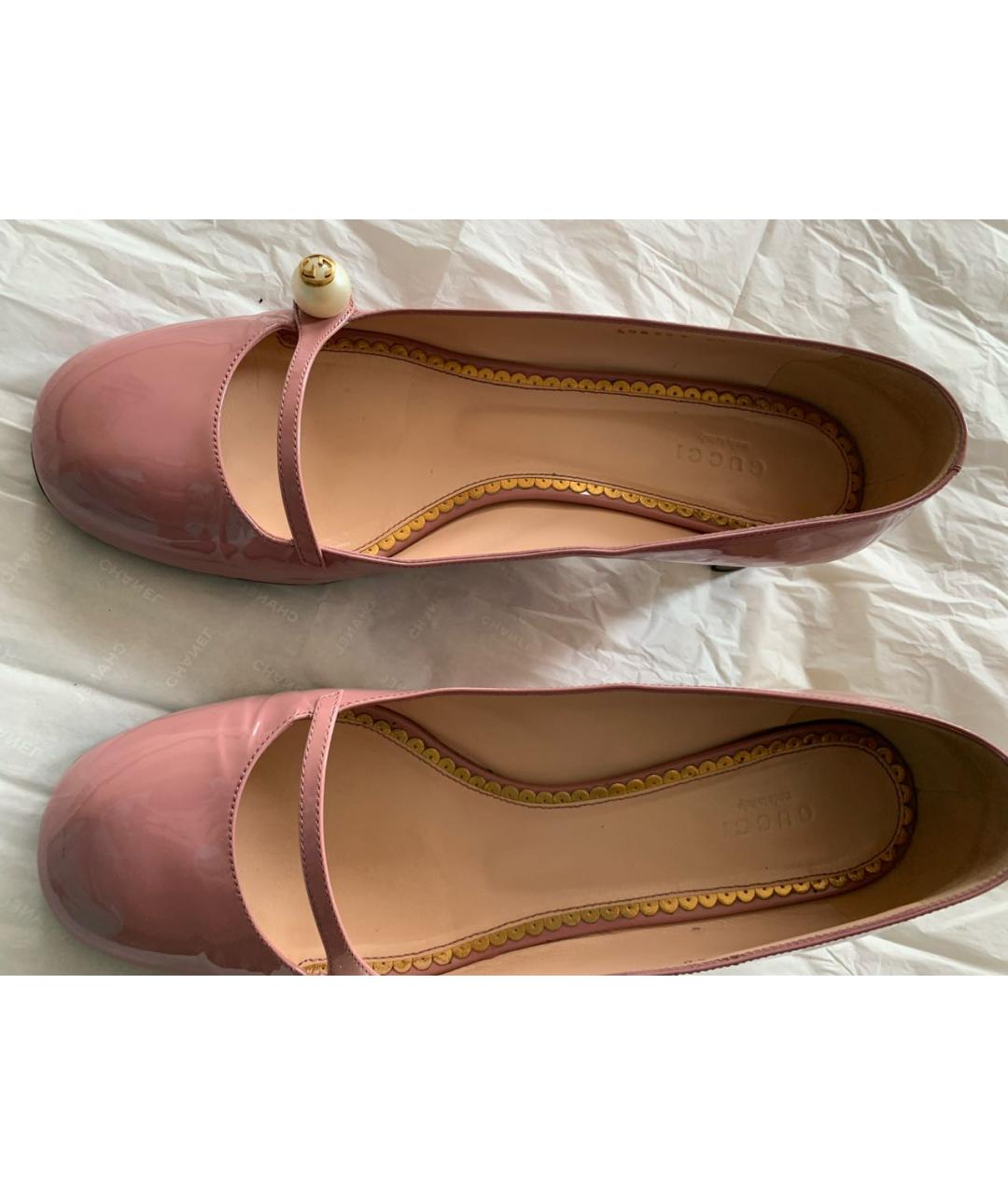GUCCI Розовые туфли из лакированной кожи, фото 3