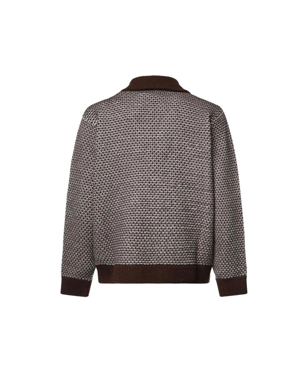MM6 MAISON MARGIELA Коричневое шерстяное поло с длинным рукавом, фото 2