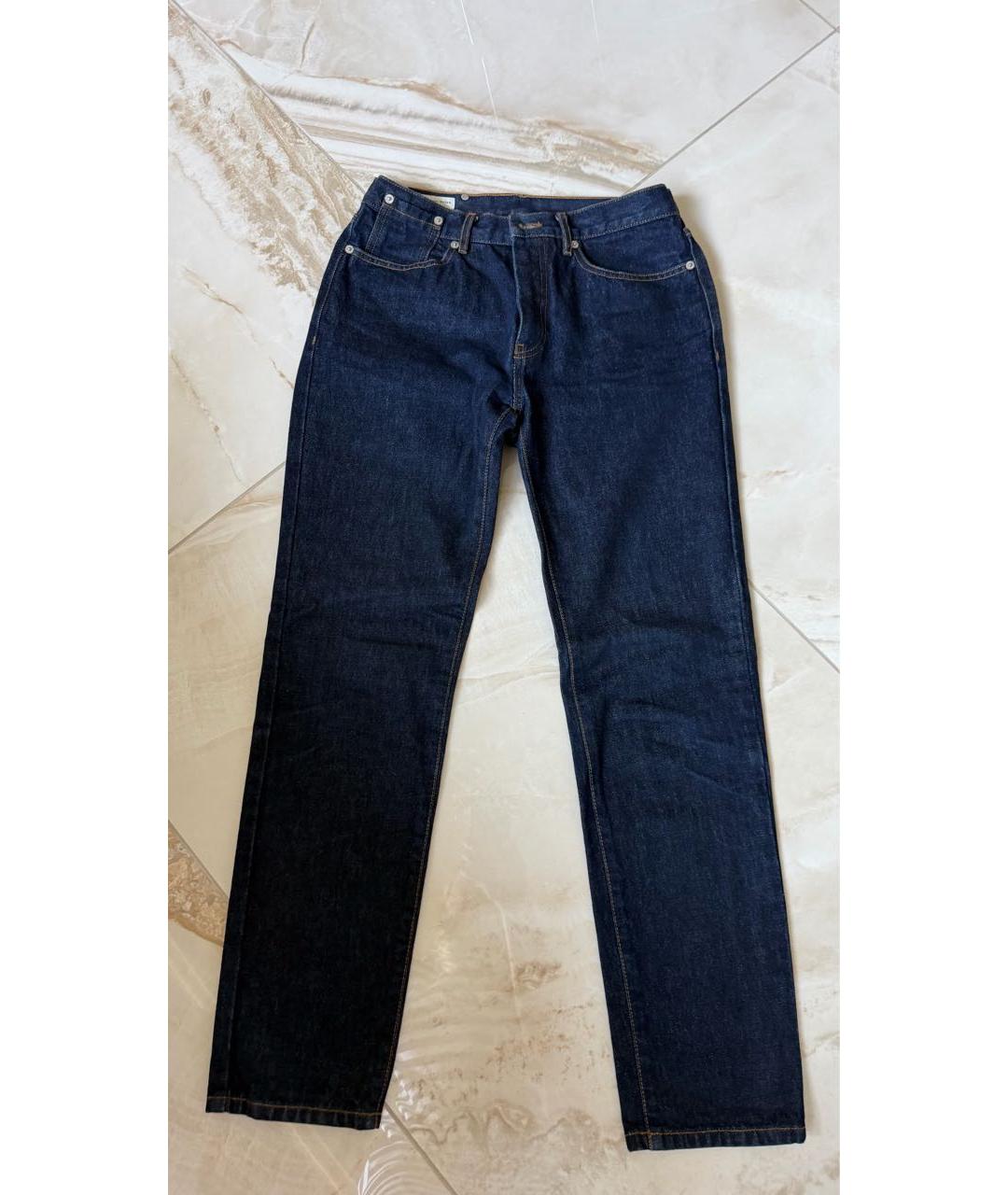 DRIES VAN NOTEN Темно-синие хлопковые джинсы слим, фото 7