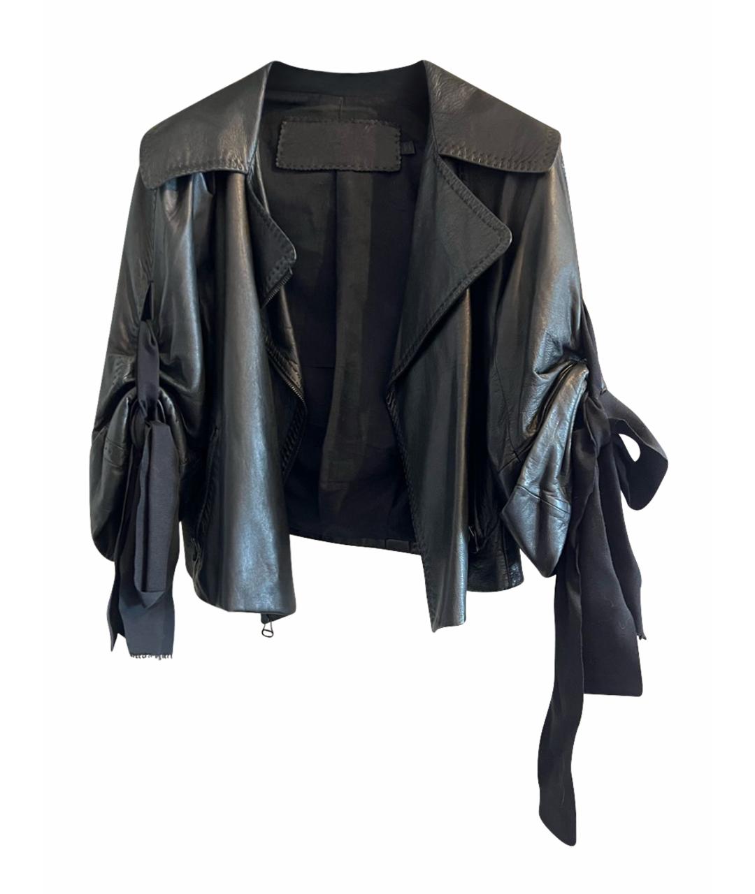 DKNY Черная кожаная куртка, фото 1