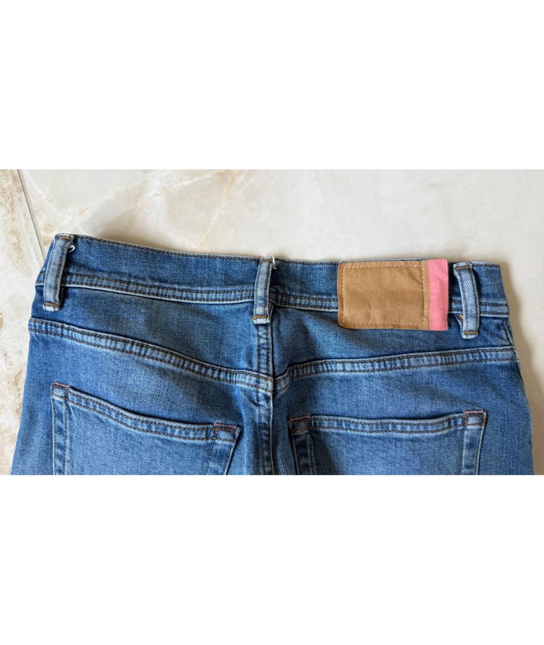 ACNE STUDIOS Голубые хлопковые джинсы слим, фото 8