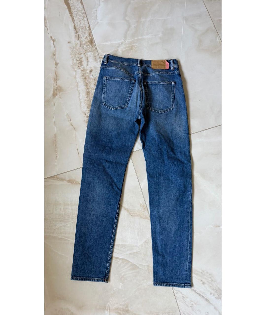 ACNE STUDIOS Голубые хлопковые джинсы слим, фото 2