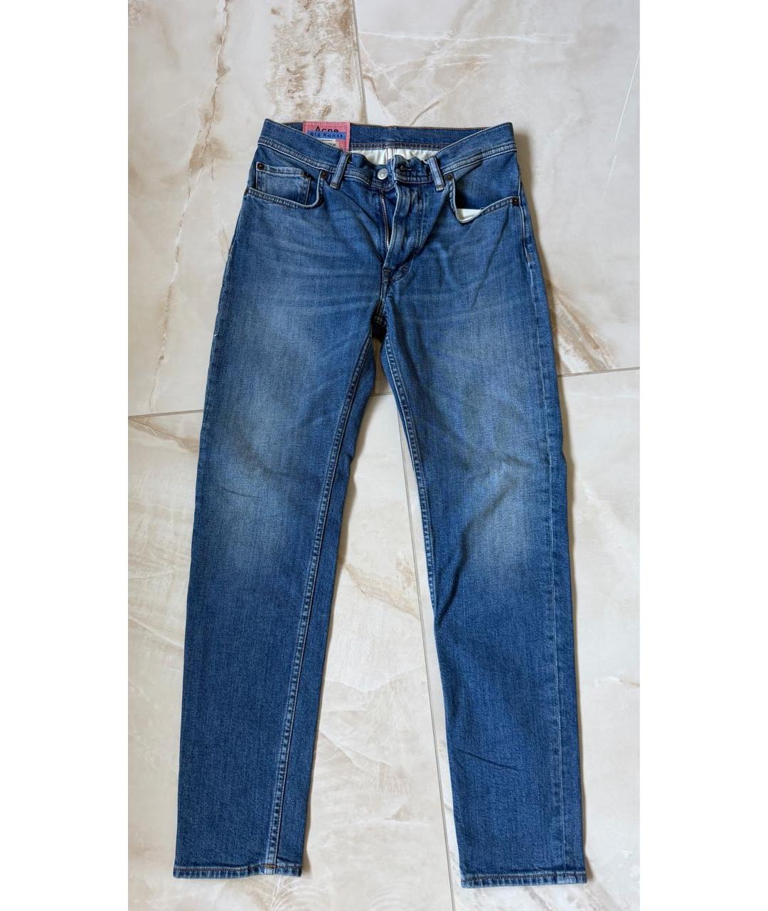 ACNE STUDIOS Голубые хлопковые джинсы слим, фото 9