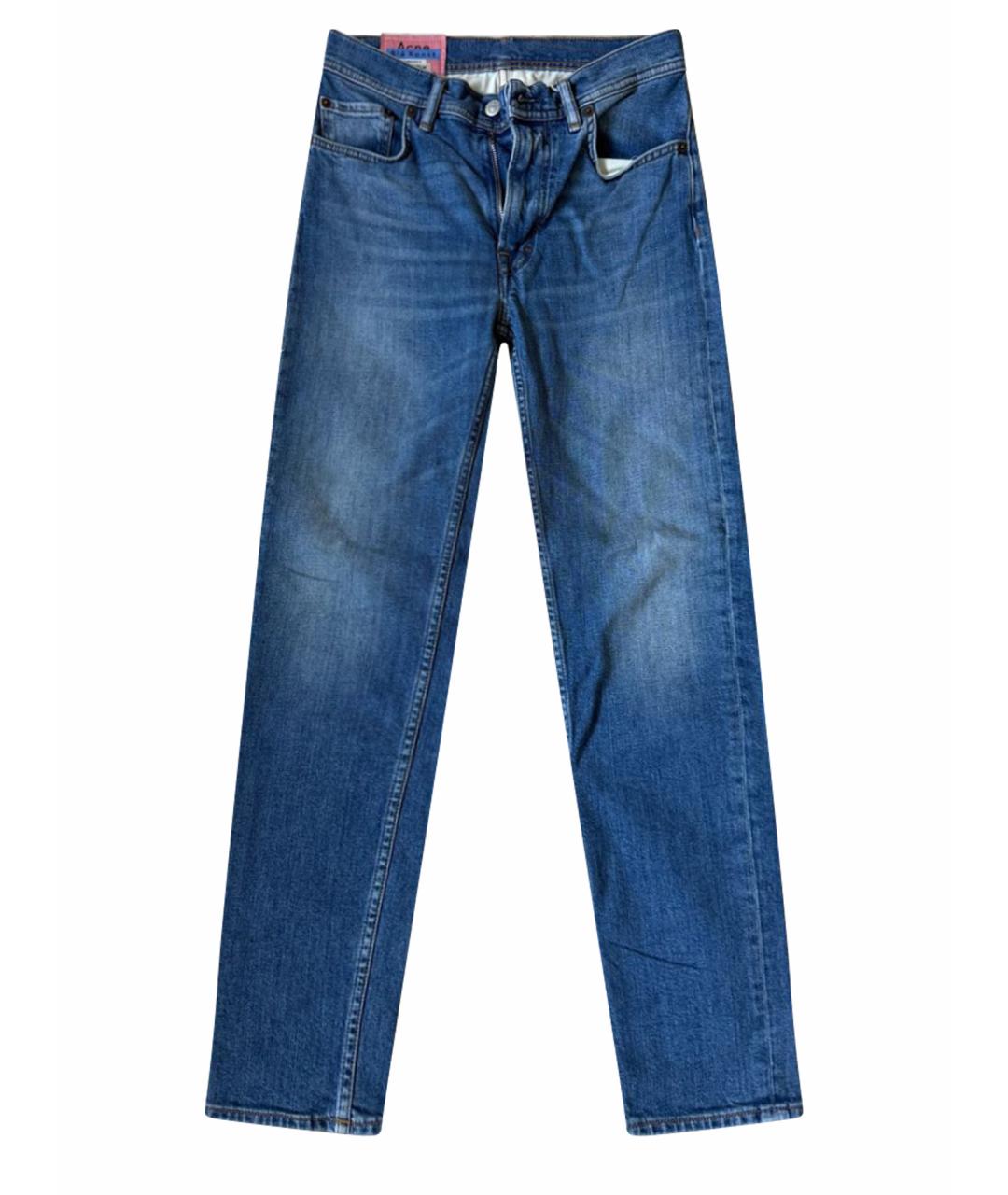 ACNE STUDIOS Голубые хлопковые джинсы слим, фото 1