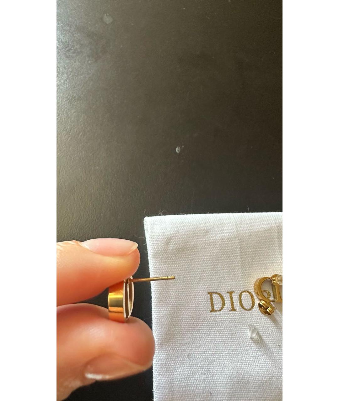 CHRISTIAN DIOR Золотые латунные серьги, фото 5