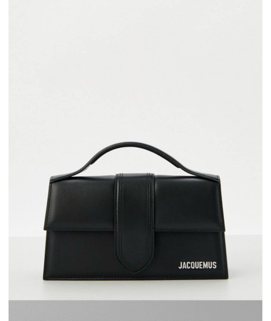 JACQUEMUS Черная кожаная сумка через плечо, фото 6