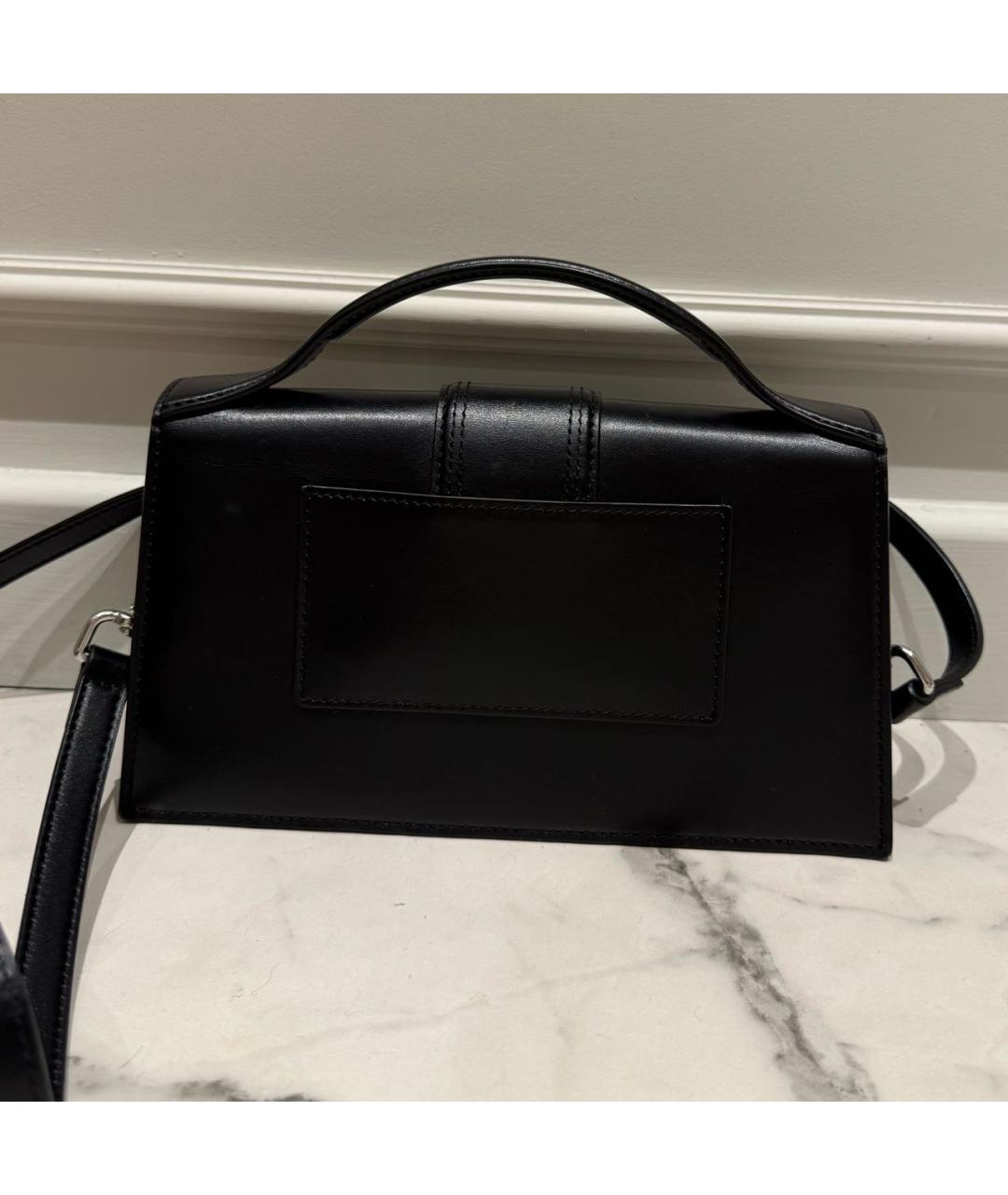 JACQUEMUS Черная кожаная сумка через плечо, фото 3