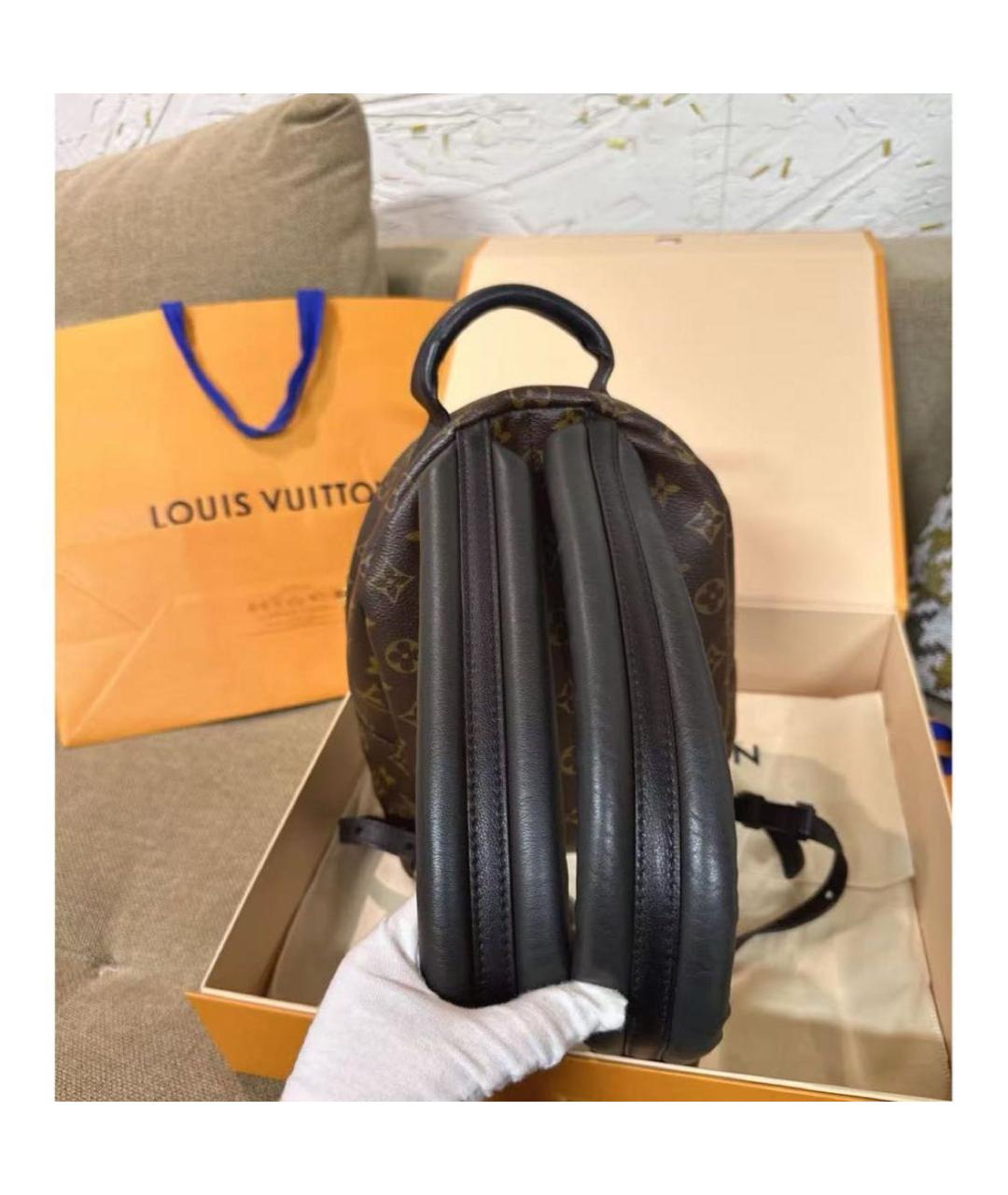 LOUIS VUITTON Коричневый кожаный рюкзак, фото 7