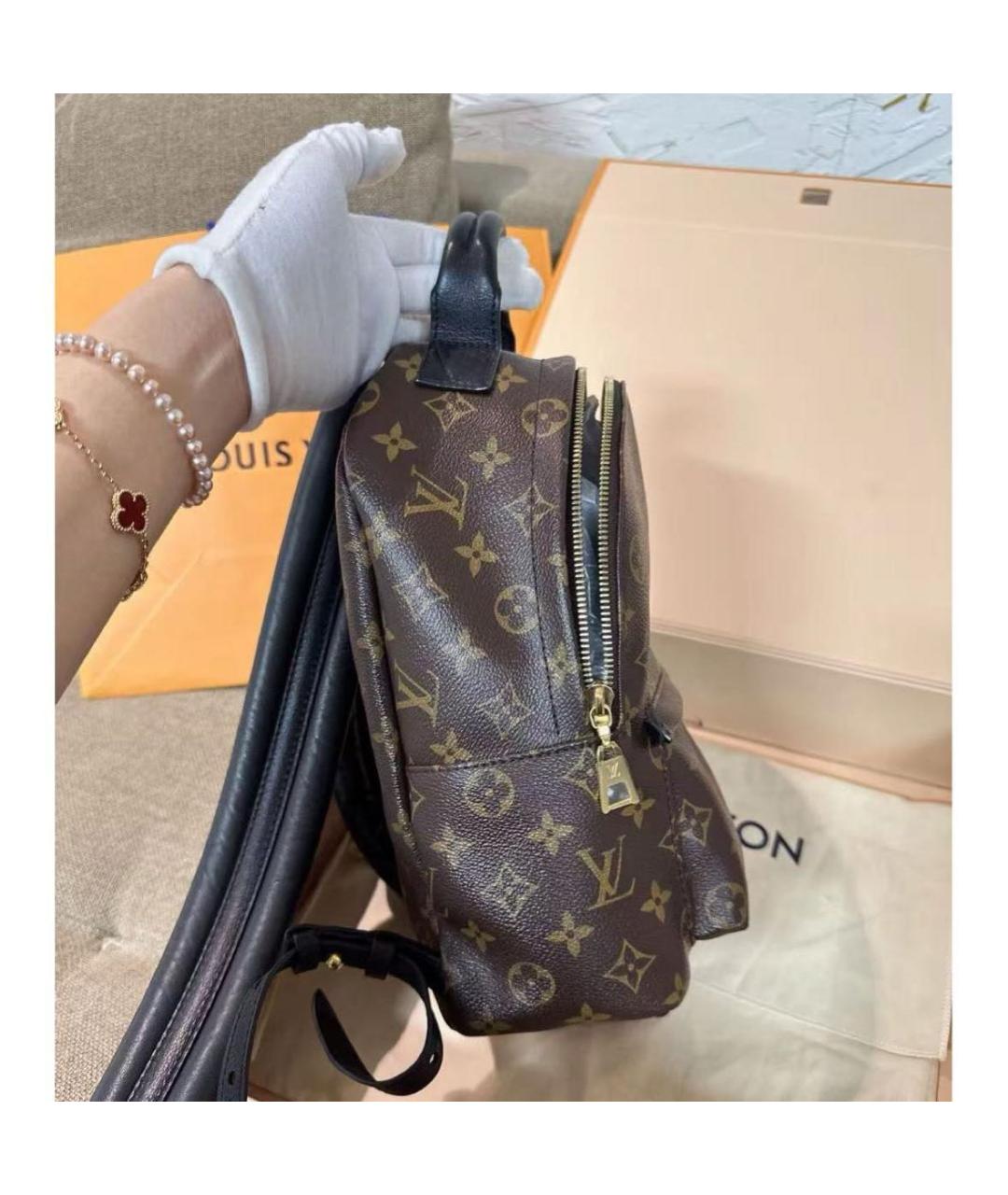 LOUIS VUITTON Коричневый кожаный рюкзак, фото 4