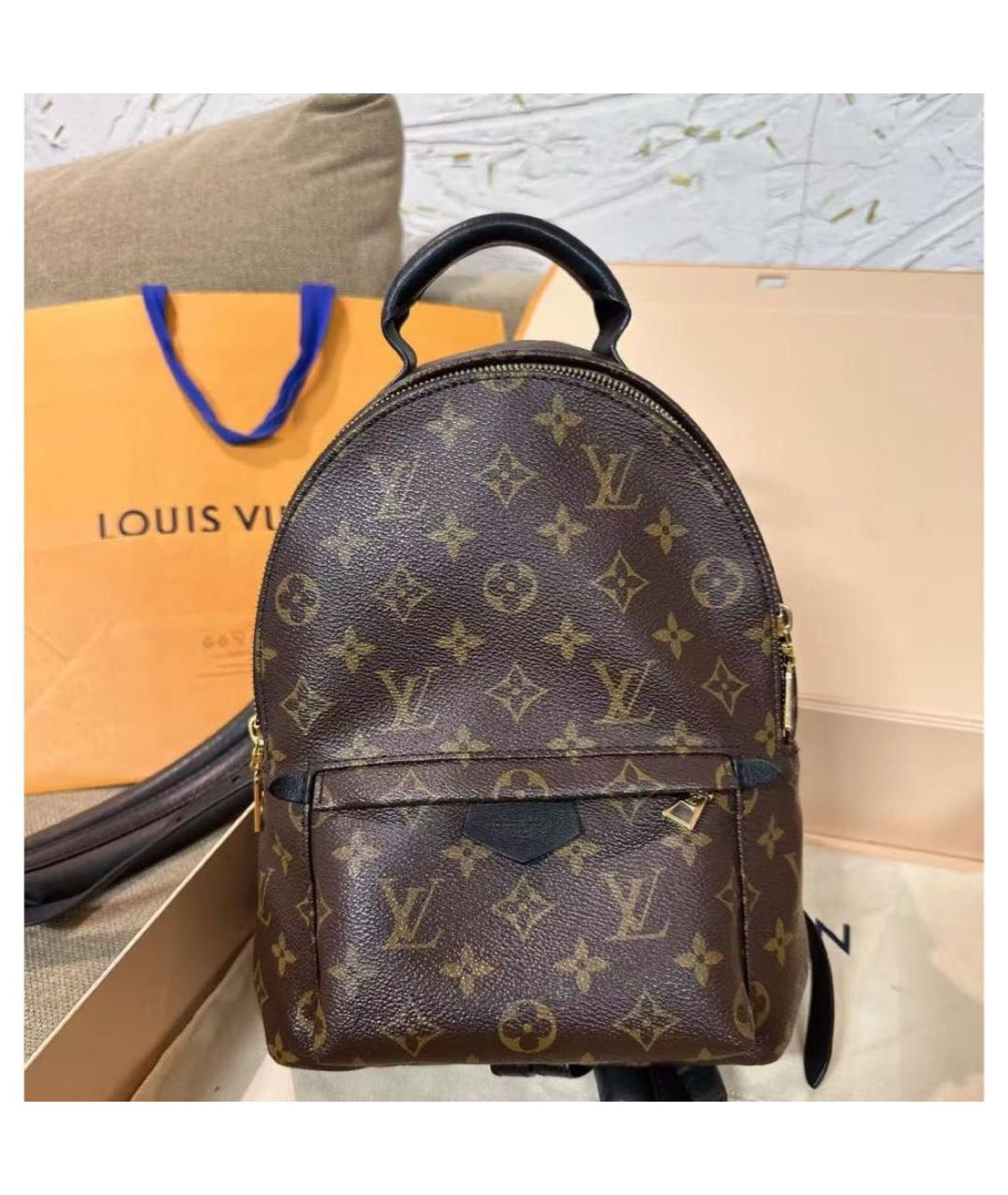 LOUIS VUITTON Коричневый кожаный рюкзак, фото 2