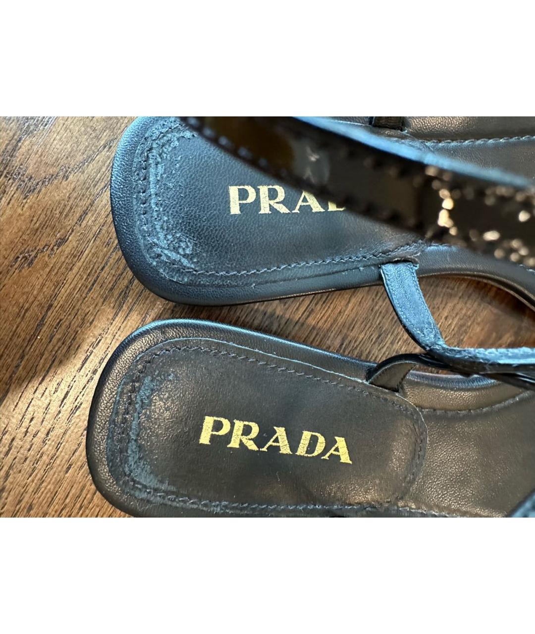 PRADA Черные кожаные сандалии, фото 3