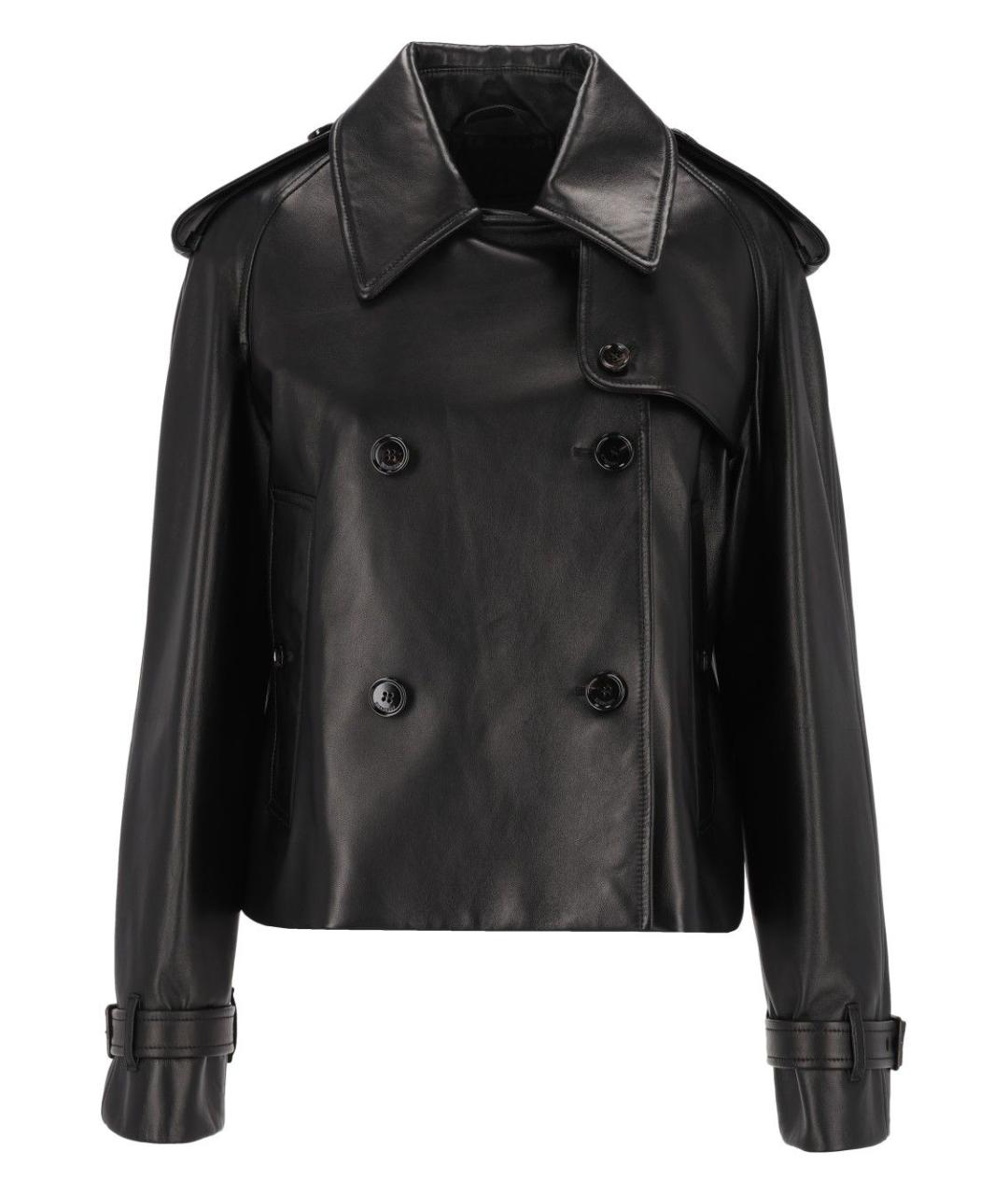 BURBERRY Черная кожаная куртка, фото 1