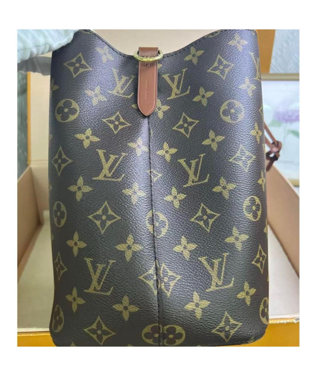 LOUIS VUITTON Коричневая кожаная сумка через плечо, фото 6