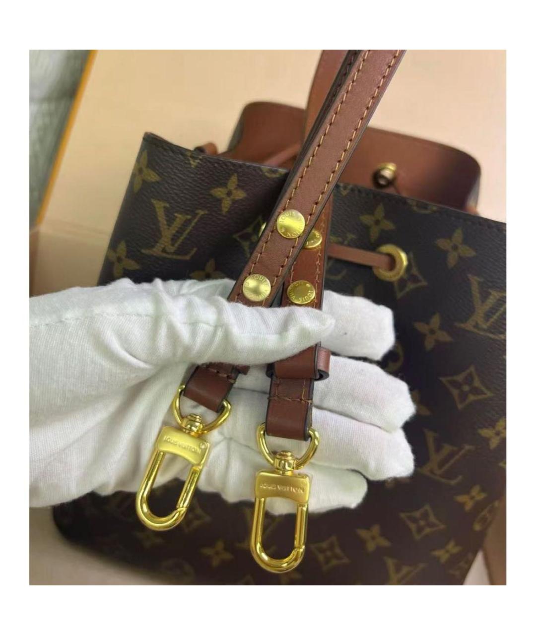 LOUIS VUITTON Коричневая кожаная сумка через плечо, фото 3