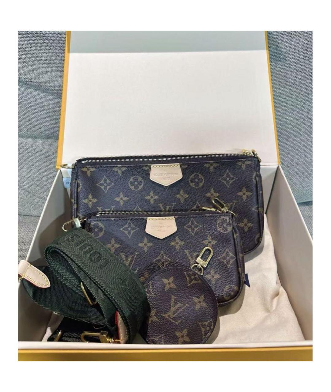LOUIS VUITTON Коричневая кожаная сумка через плечо, фото 2