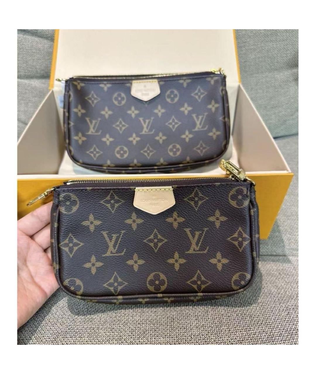 LOUIS VUITTON Коричневая кожаная сумка через плечо, фото 4