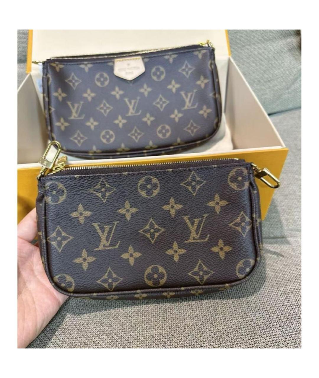 LOUIS VUITTON Коричневая кожаная сумка через плечо, фото 5