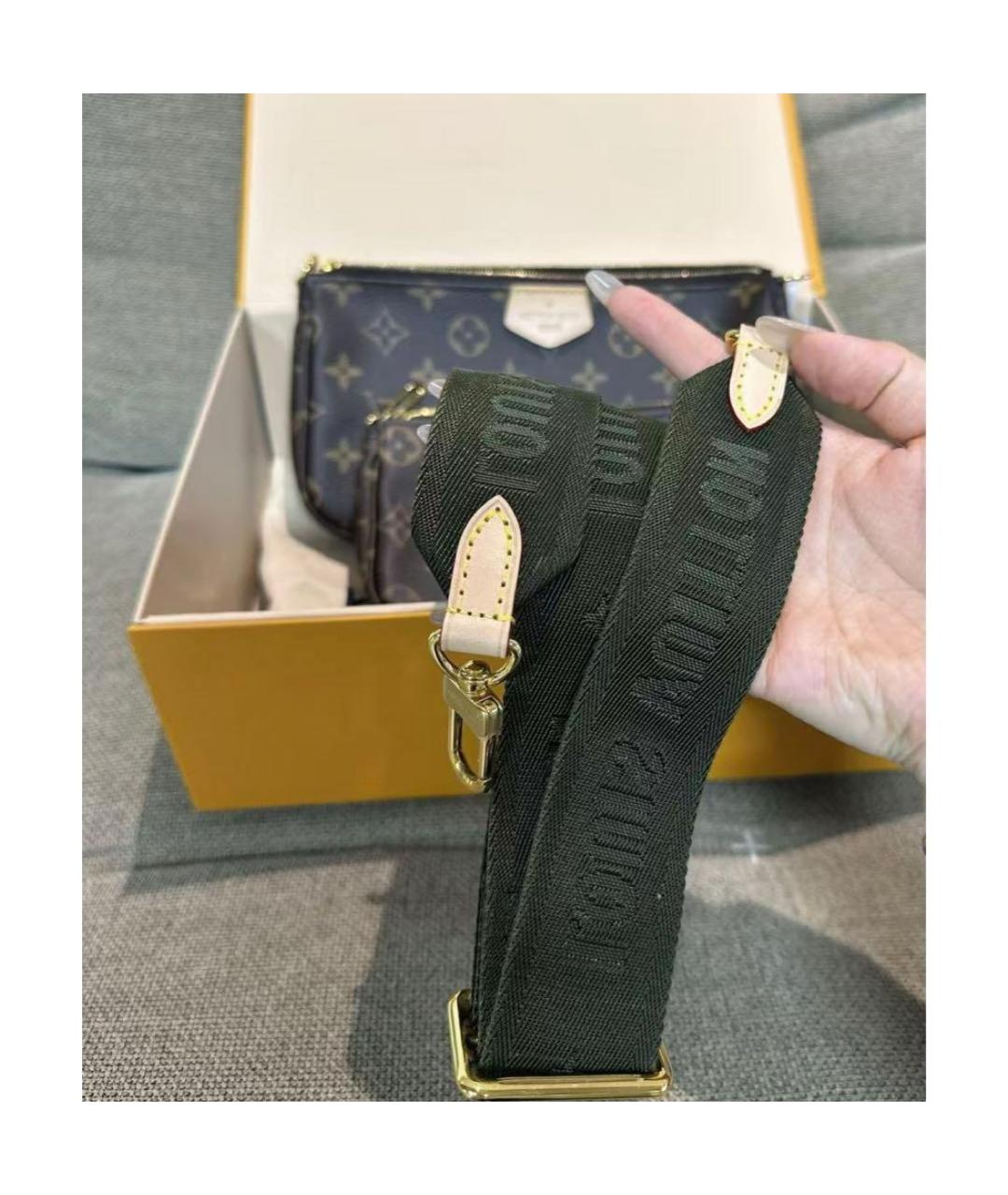 LOUIS VUITTON Коричневая кожаная сумка через плечо, фото 3