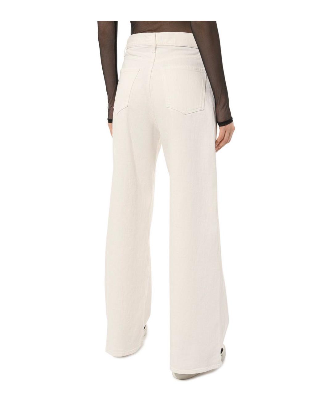 7 FOR ALL MANKIND Белые хлопко-эластановые джинсы клеш, фото 2