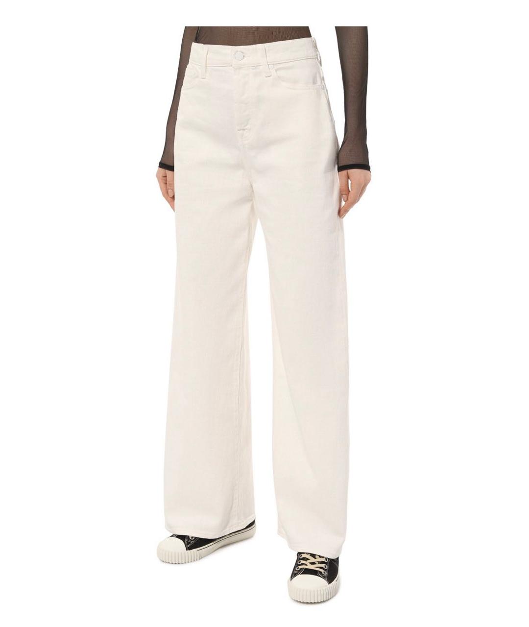 7 FOR ALL MANKIND Белые хлопко-эластановые джинсы клеш, фото 3