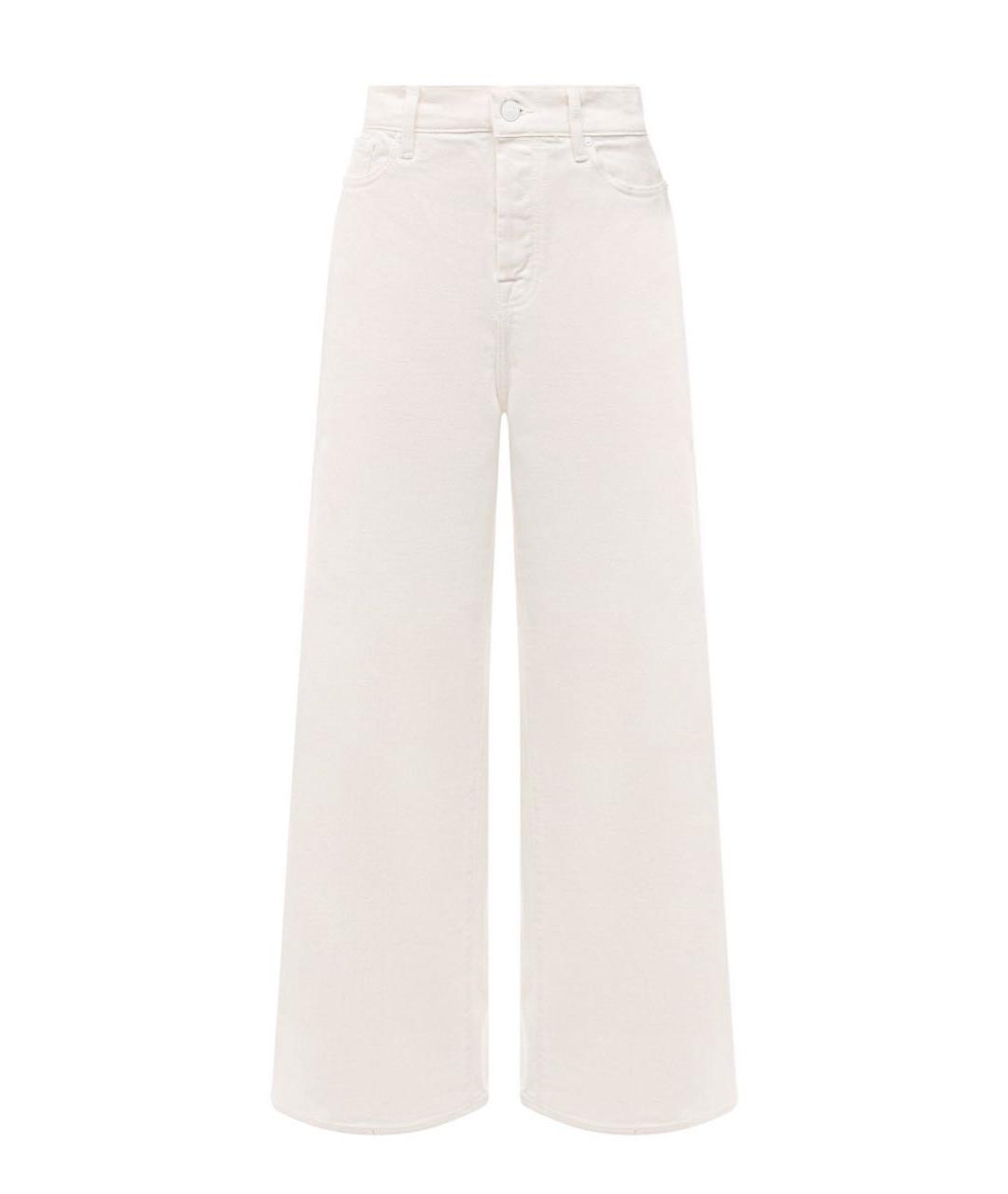 7 FOR ALL MANKIND Белые хлопко-эластановые джинсы клеш, фото 1