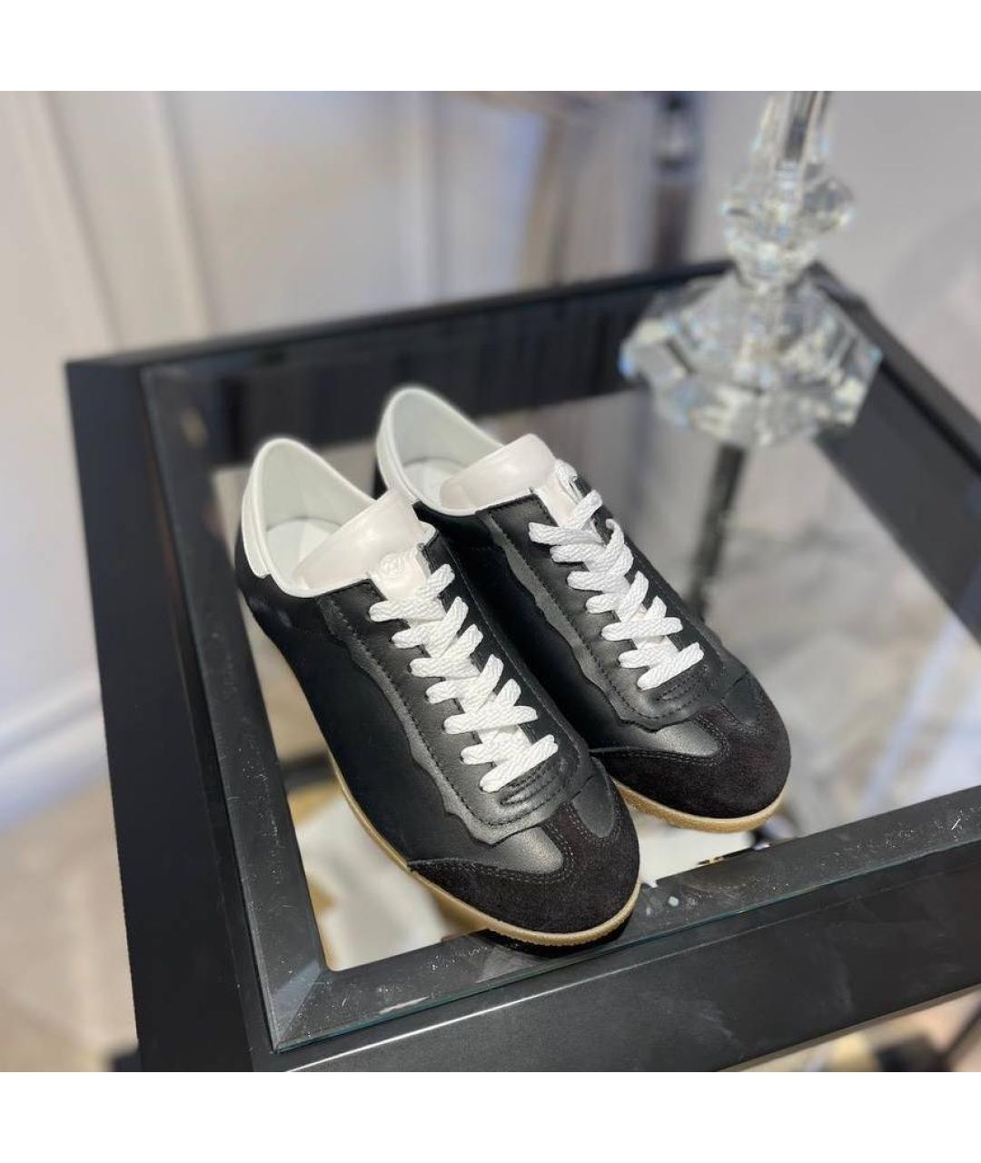 MAISON MARGIELA Черные кожаные кеды, фото 5