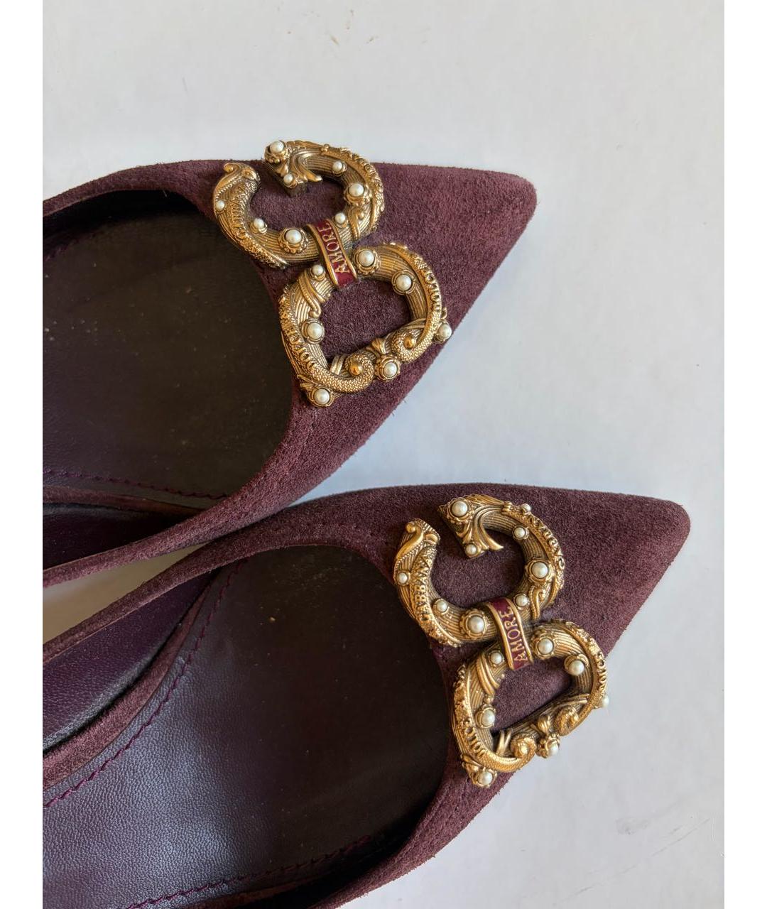 DOLCE&GABBANA Бордовые замшевые туфли, фото 5
