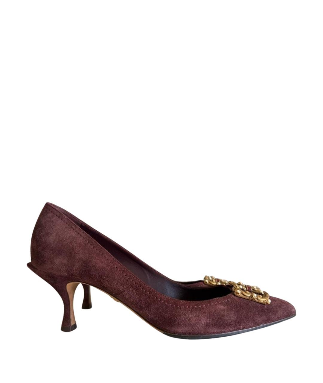 DOLCE&GABBANA Бордовые замшевые туфли, фото 1