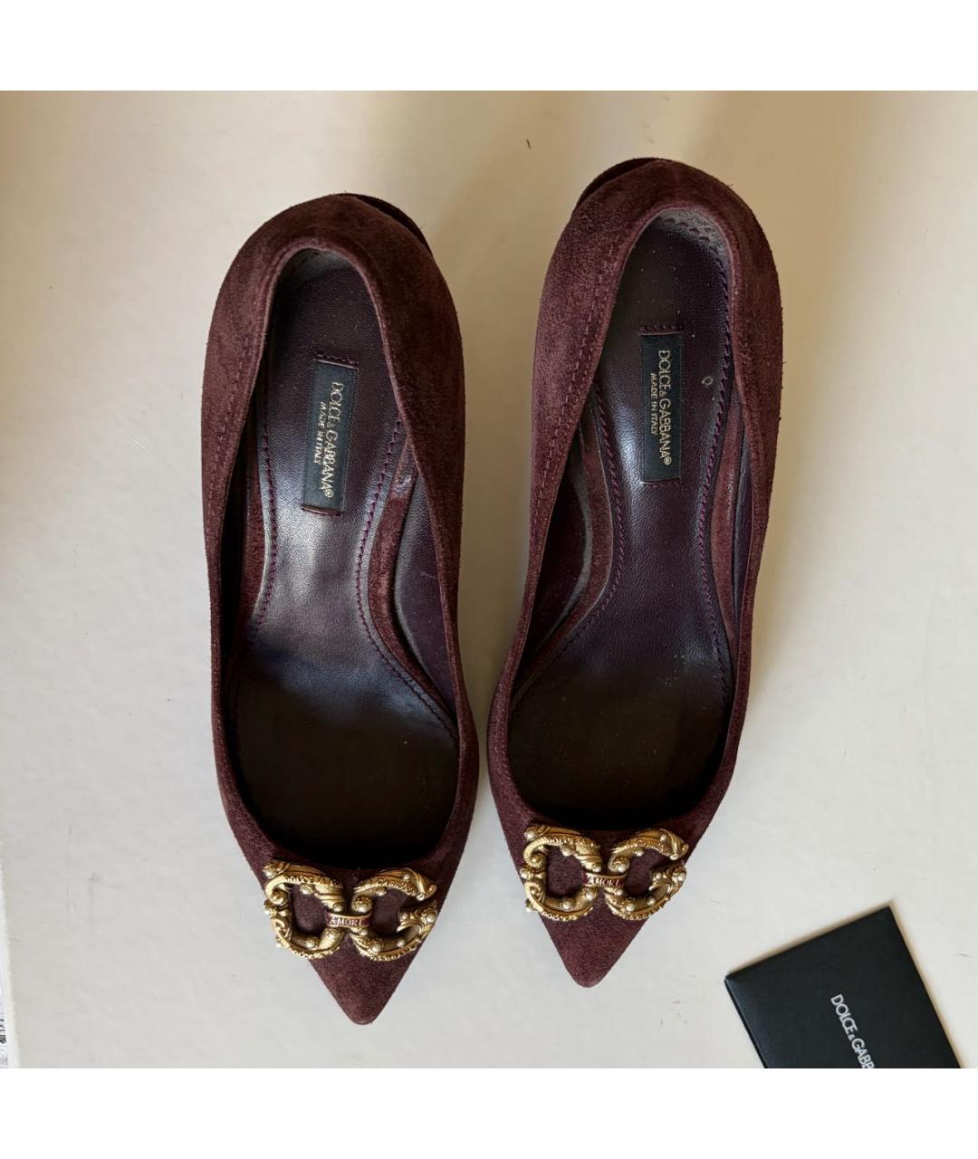 DOLCE&GABBANA Бордовые замшевые туфли, фото 3