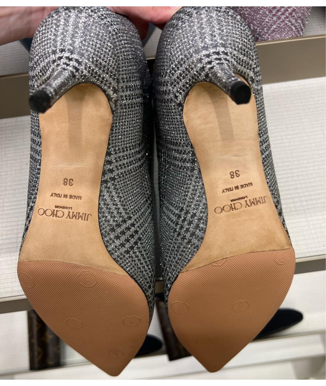 JIMMY CHOO Серебряные полусапоги, фото 4