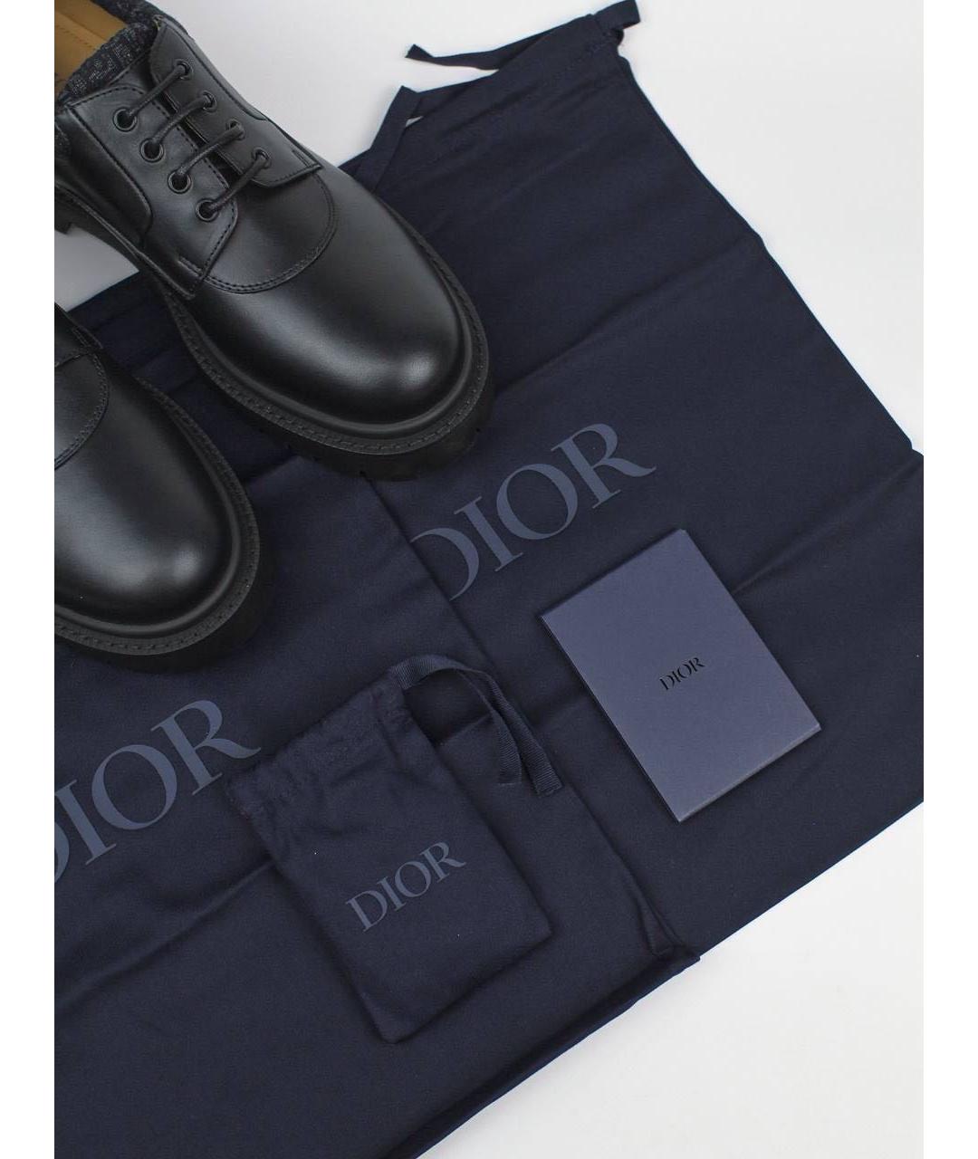 CHRISTIAN DIOR Черные кожаные низкие ботинки, фото 6