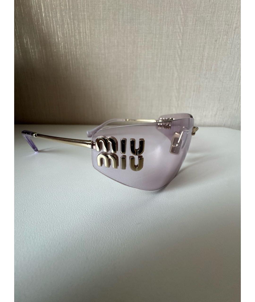 MIU MIU Розовые пластиковые солнцезащитные очки, фото 3