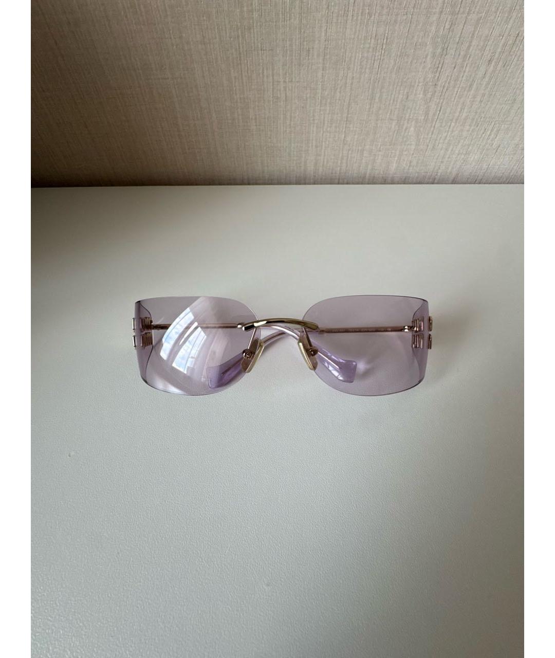 MIU MIU Розовые пластиковые солнцезащитные очки, фото 5