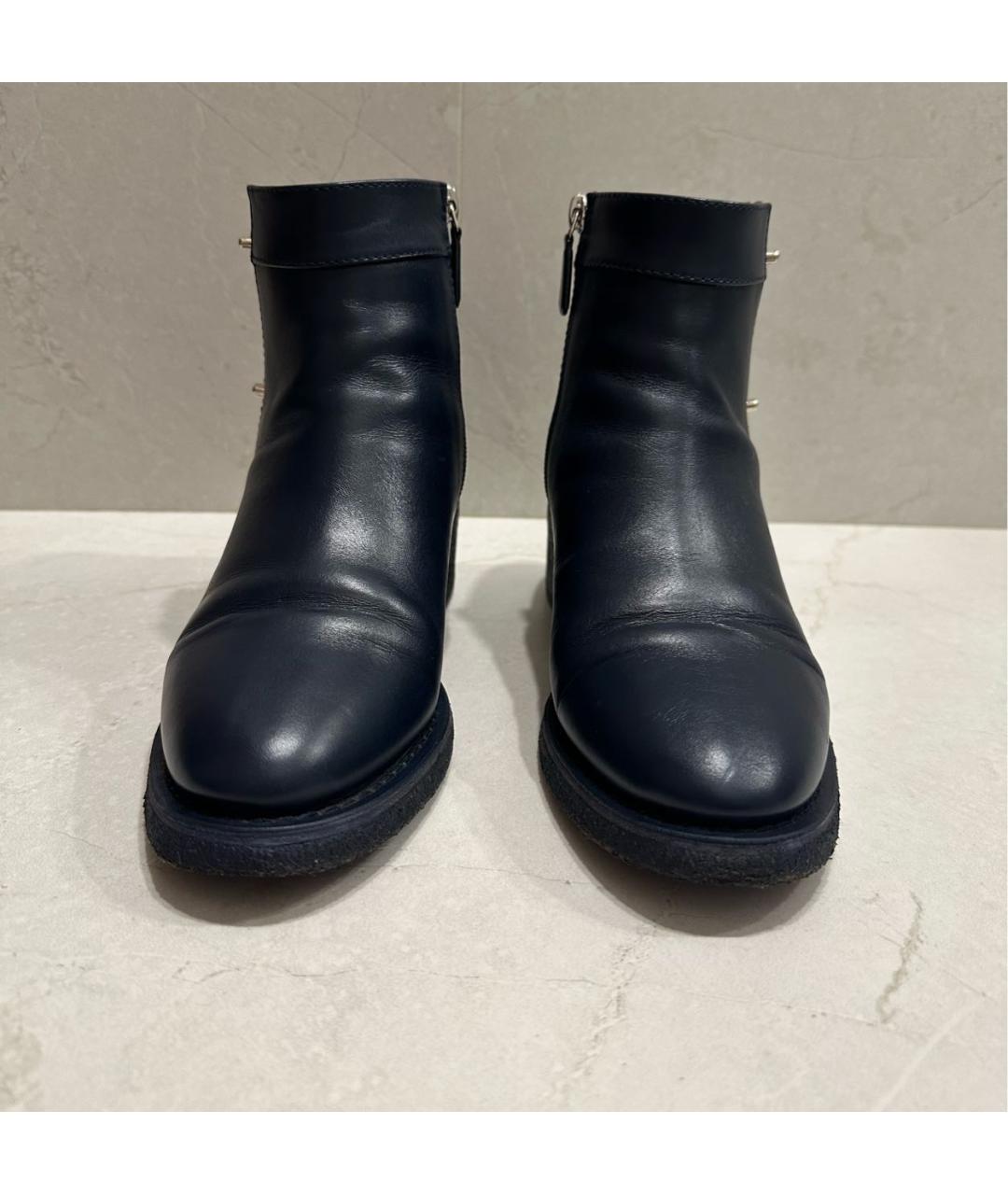 CHANEL Синие кожаные ботинки, фото 2