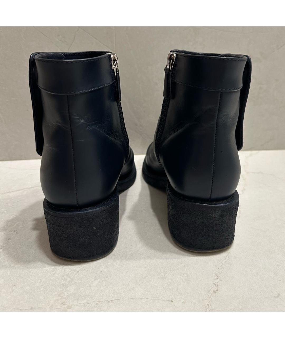 CHANEL Синие кожаные ботинки, фото 4