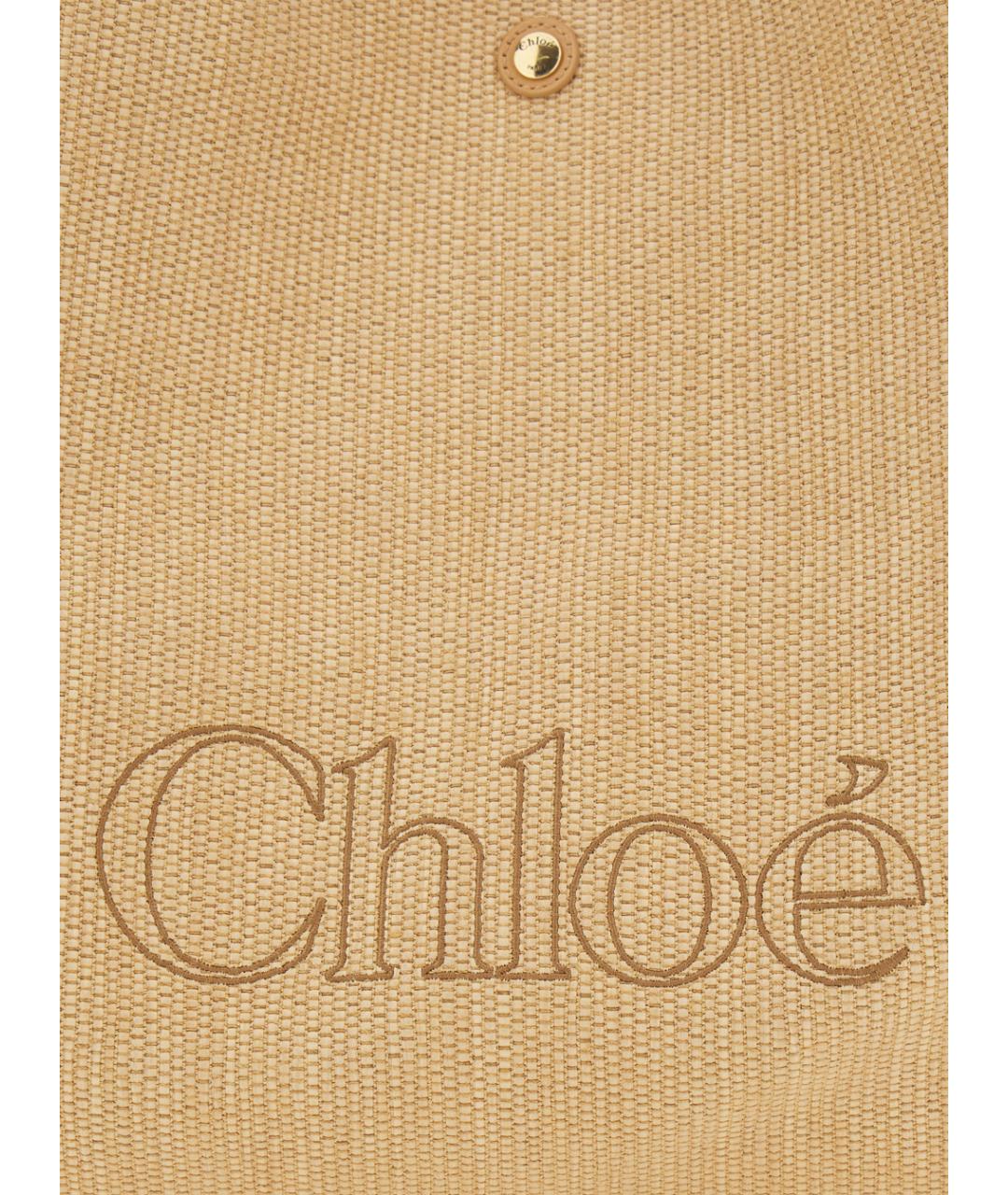 CHLOE Бежевая хлопковая сумка тоут, фото 3