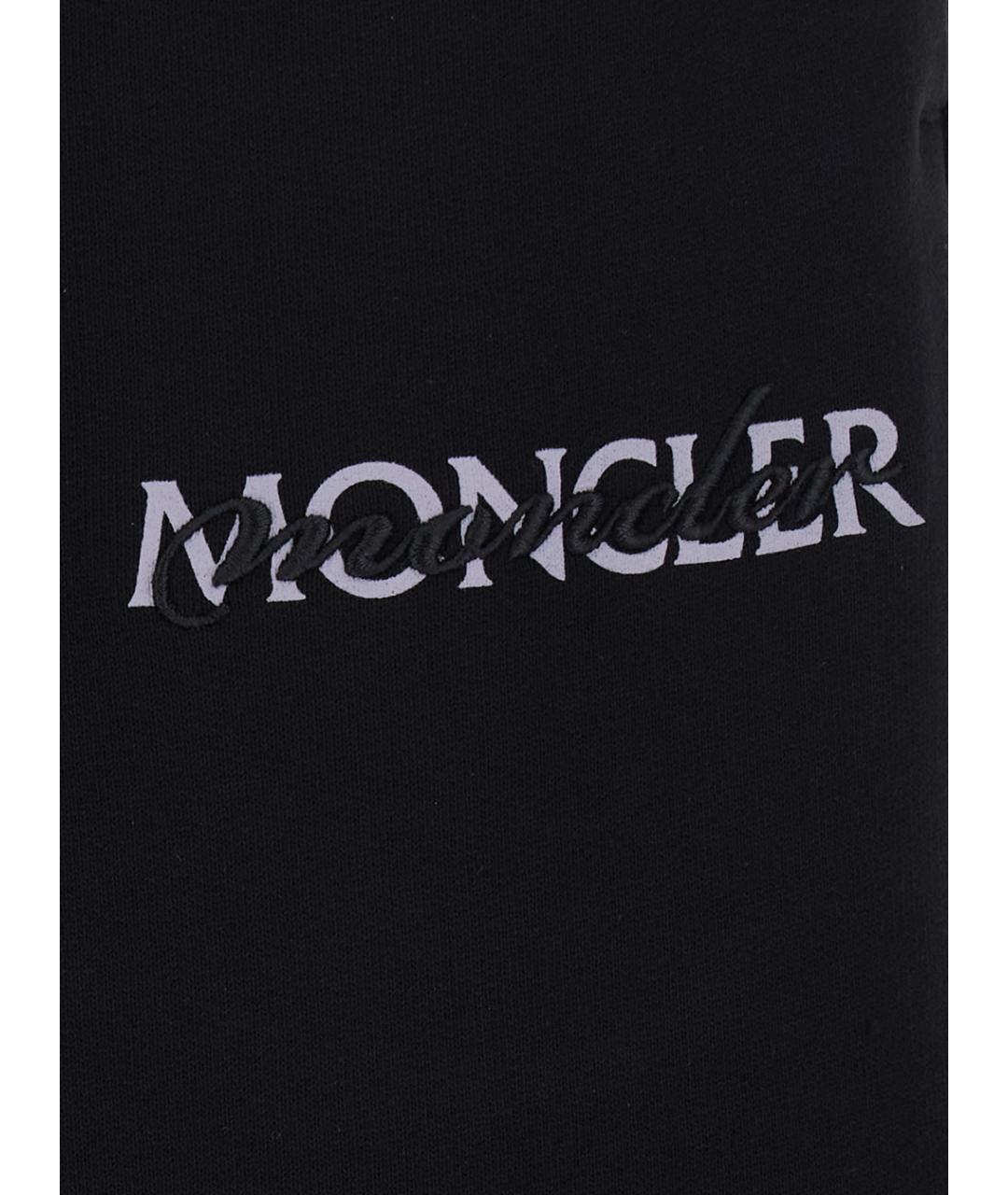 MONCLER Черные хлопковые прямые брюки, фото 3