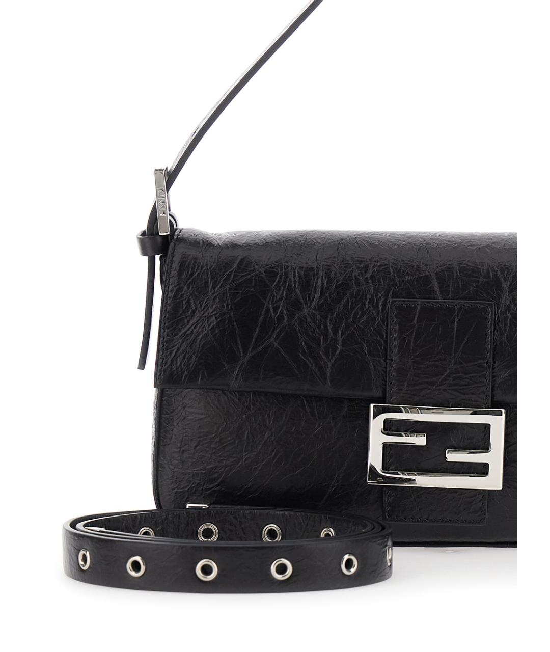 FENDI Черная кожаная сумка через плечо, фото 3