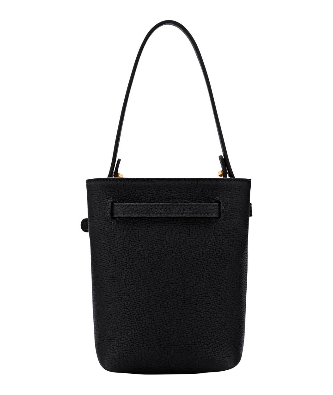 LONGCHAMP Черная кожаная сумка через плечо, фото 2
